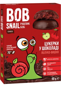 Конфеты в черном шоколаде Bob Snail Яблоко-вишня, 60 г